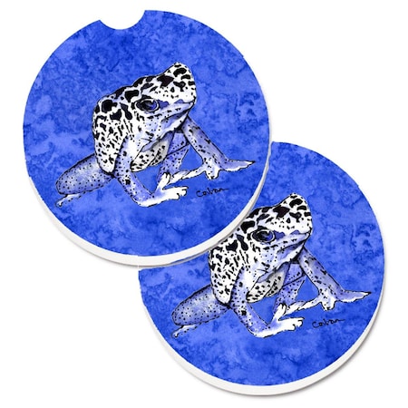 Carolines Treasures Frog Set of 2 Cup Holder Car Coaster 8687CARC